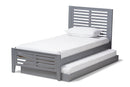 Heaton Mission Style Grey-Twin Platform Bed w/Trundle Baxton