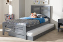 Heaton Mission Style Grey-Twin Platform Bed w/Trundle Baxton