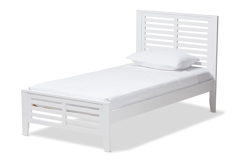 Heaton Mission Style White-Twin Platform Bed Baxton