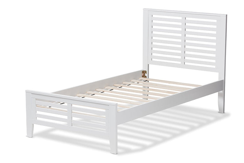 Heaton Mission Style White-Twin Platform Bed Baxton