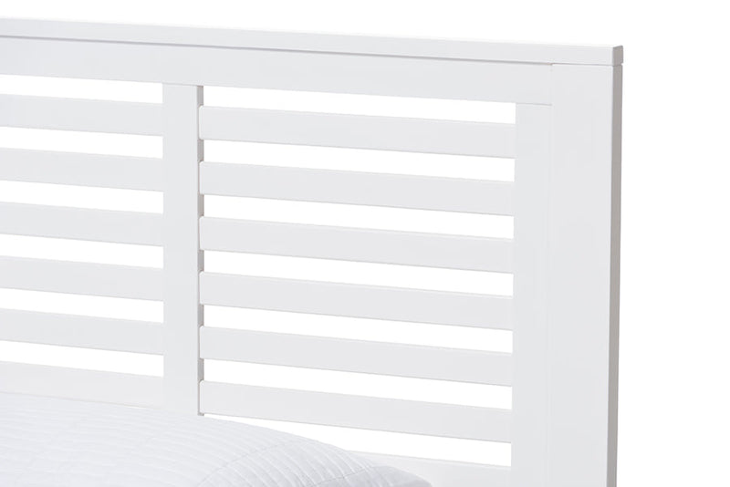 Heaton Mission Style White-Twin Platform Bed Baxton