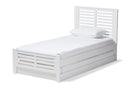 Heaton Mission Style White-Twin Platform Bed w/Trundle Baxton