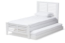 Heaton Mission Style White-Twin Platform Bed w/Trundle Baxton