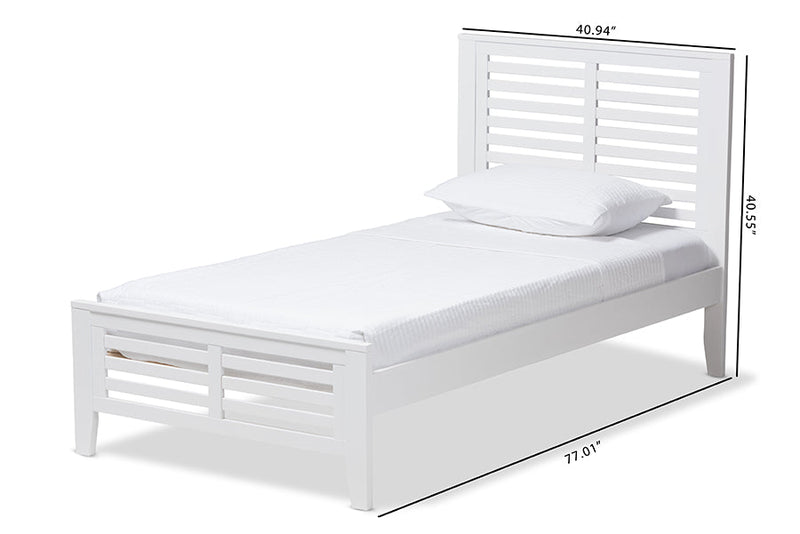 Heaton Mission Style White-Twin Platform Bed Baxton