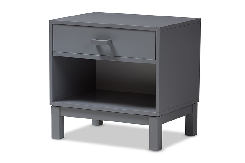 Annabelle Modern and Contemporary Gray Wood 1-Drawer Nightstand