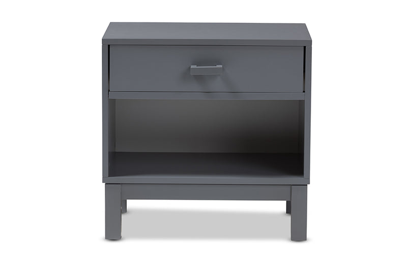 Annabelle Modern and Contemporary Gray Wood 1-Drawer Nightstand