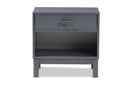 Annabelle Gray Wood 1-Drawer Nightstand Baxton