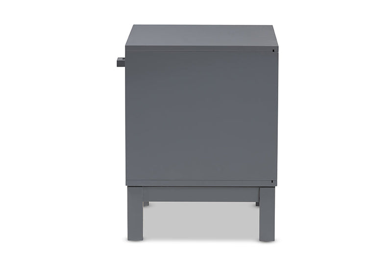 Annabelle Gray Wood 1-Drawer Nightstand Baxton