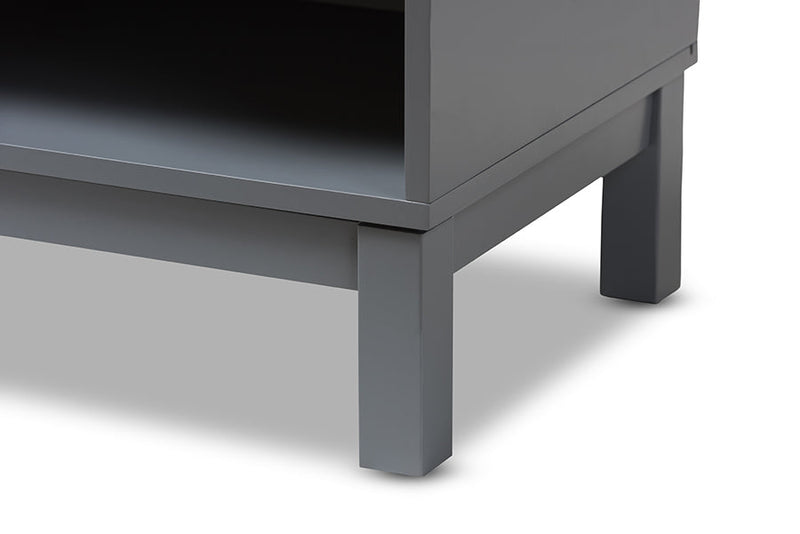 Annabelle Gray Wood 1-Drawer Nightstand Baxton