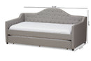 Rene Light Gray Fabric Daybed w/Trundle Baxton