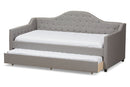 Rene Light Gray Fabric Daybed w/Trundle Baxton