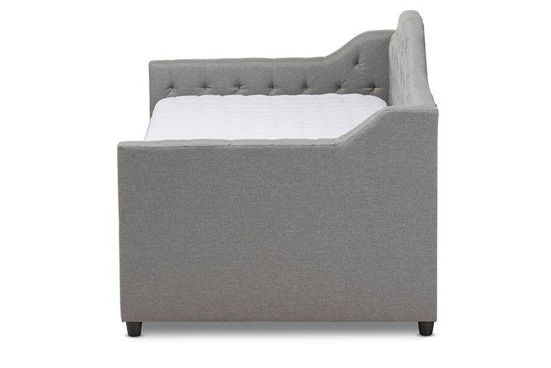 Rene Modern and Contemporary Light Gray Fabric Daybed w/Trundle