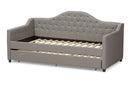 Rene Light Gray Fabric Daybed w/Trundle Baxton