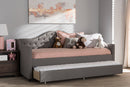 Rene Light Gray Fabric Daybed w/Trundle Baxton