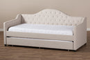 Rene Light Beige Fabric Daybed w/Trundle Baxton