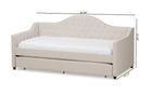 Rene Light Beige Fabric Daybed w/Trundle Baxton
