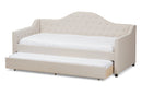 Rene Light Beige Fabric Daybed w/Trundle Baxton
