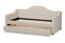 Rene Light Beige Fabric Daybed w/Trundle Baxton