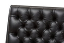 Vigo Black Faux Leather Upholstered Walnut Lounge Chair Baxton