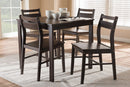 Nadira Walnut-Finished 5-Piece Dining Set Baxton
