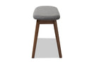 Leanora Dark Gray Fabric Upholstered Walnut Bench Baxton