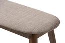 Leanora Light Gray Fabric Upholstered Walnut Bench Baxton