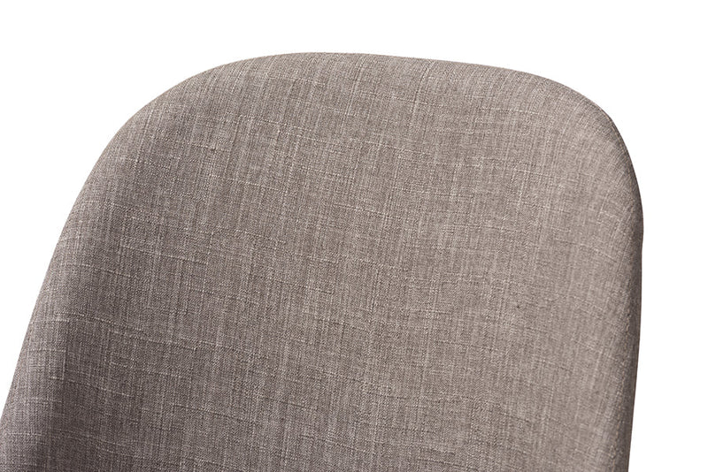 Catia Light Gray Fabric Upholstered Walnut Dining Chair (Set of 2) Baxton