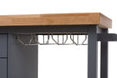 Heyna Coastal and Farmhouse Gray Wood Kitchen Cart Baxton