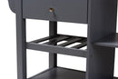 Heyna Coastal and Farmhouse Gray Wood Kitchen Cart Baxton