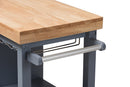 Heyna Coastal and Farmhouse Gray Wood Kitchen Cart Baxton