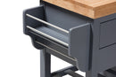 Heyna Coastal and Farmhouse Gray Wood Kitchen Cart Baxton