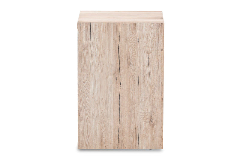 Calida Dark Gray and Light Brown Two-Tone 2-Drawer Nightstand Baxton