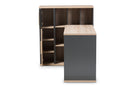 Calida Dark Gray and Light Brown Two-Tone Study Desk w/Built-in Shelving Unit Baxton