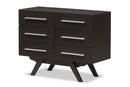 Glynn Espresso Brown 6-Drawer Dresser Baxton