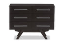 Glynn Espresso Brown 6-Drawer Dresser Baxton