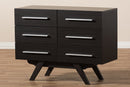 Glynn Espresso Brown 6-Drawer Dresser Baxton
