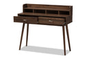 Hayward Walnut Brown Finished 2-Drawer Desk Baxton