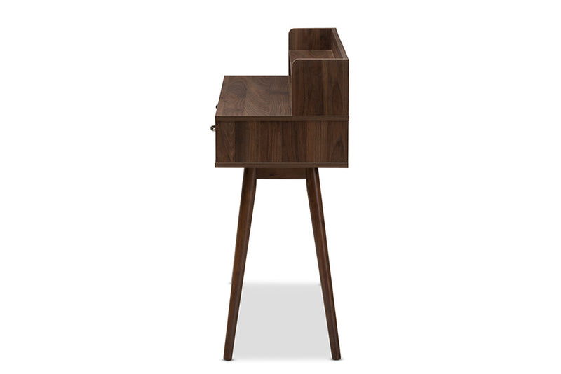 Hayward Walnut Brown Finished 2-Drawer Desk Baxton