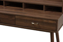 Hayward Walnut Brown Finished 2-Drawer Desk Baxton