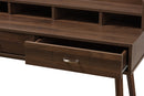 Hayward Walnut Brown Finished 2-Drawer Desk Baxton