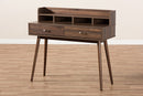 Hayward Walnut Brown Finished 2-Drawer Desk Baxton
