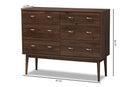 Hayward Walnut Brown Finished 6-Drawer Dresser Baxton