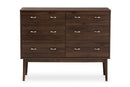 Hayward Walnut Brown Finished 6-Drawer Dresser Baxton