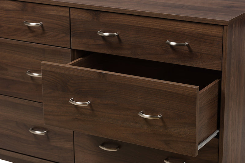 Hayward Walnut Brown Finished 6-Drawer Dresser Baxton