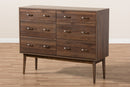 Hayward Walnut Brown Finished 6-Drawer Dresser Baxton