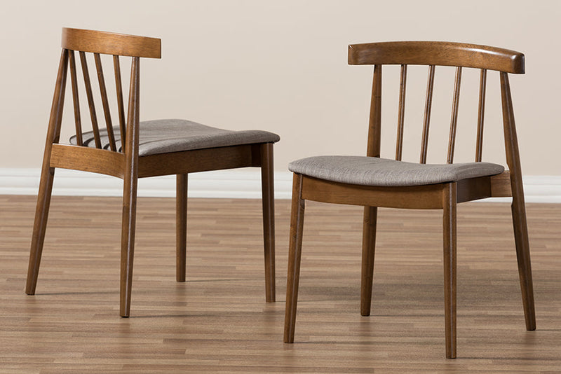 Fabrico Walnut Wood Dining Chair (Set of 2) Baxton