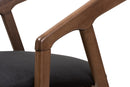 Janne Black Velvet and Walnut Medium Brown Wood Dining Chair (Set of 2) Baxton