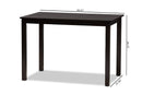 Cariel Modern Espresso Brown 43-Inch Dining Table Baxton