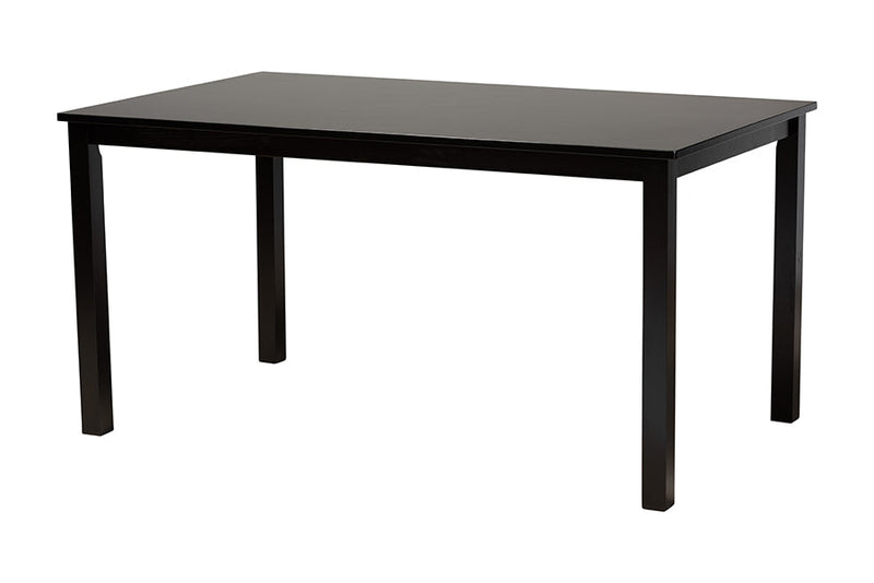 Helina Modern Gray Fabric and Dark Brown 7-Piece Dining Set Baxton