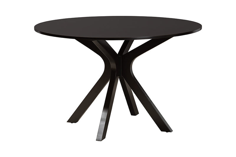 Nellie Modern Gray Fabric and Dark Brown 7-Piece Dining Set Baxton